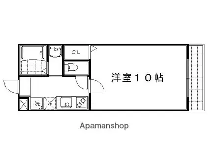 京洛マンション(1K/1階)の間取り写真