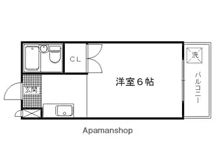シャトー・フロントナック(1K/1階)の間取り写真