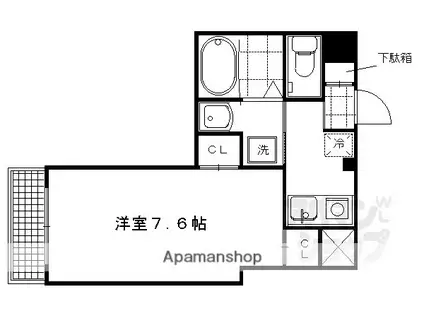 ヴィラマスミ(1K/3階)の間取り写真