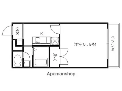 プレジール西ノ京(1K/1階)の間取り写真