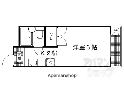 ポルト壱番館(1K/3階)の間取り写真
