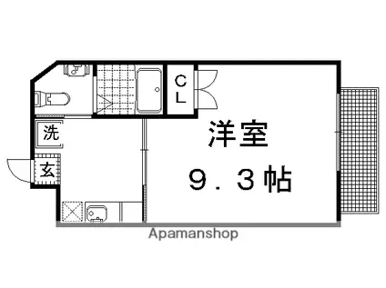 叡山電鉄 茶山・京都芸術大学駅 徒歩2分 3階建 築21年(1K/2階)の間取り写真