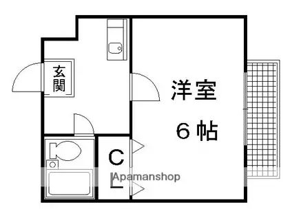 北野スタディー(1K/3階)の間取り写真