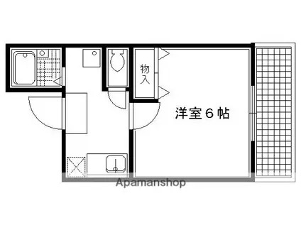 スイートルーム聖護院西(1K/4階)の間取り写真