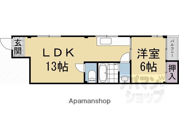 アズビル(1LDK/3階)の間取り写真