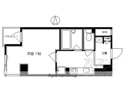 パインフィールド御池(1K/10階)の間取り写真