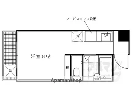 山下ビル(1K/2階)の間取り写真