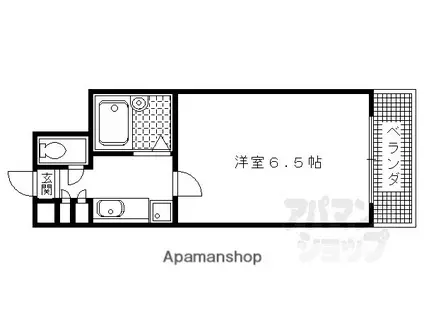 ピラーズ北山(1K/1階)の間取り写真