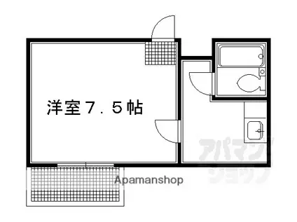 ベネフィット府庁前(1K/2階)の間取り写真