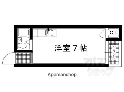 イレート参番館(ワンルーム/2階)の間取り写真
