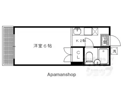 ラフォーレ北白川(1K/2階)の間取り写真