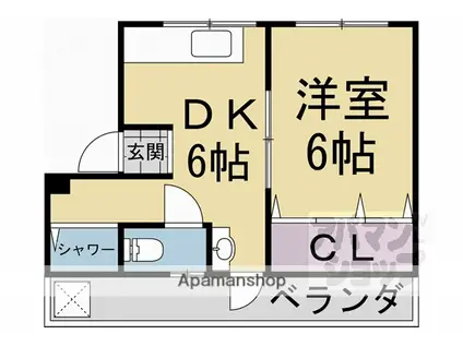 第2吉与門ハイツ(1DK/4階)の間取り写真