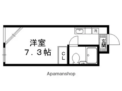 キャニオンテラスIII(ワンルーム/3階)の間取り写真