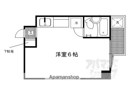 ヴィラ熊野(ワンルーム/4階)の間取り写真
