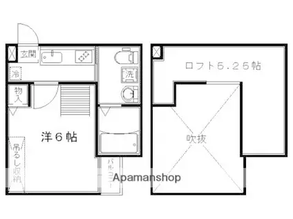 ロフティ大北小路(1K/2階)の間取り写真