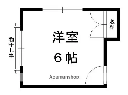 神山荘(ワンルーム/2階)の間取り写真