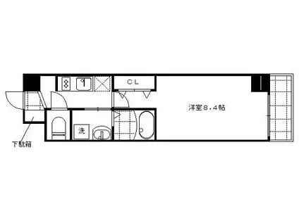 ESCASA京都西陣(1K/3階)の間取り写真
