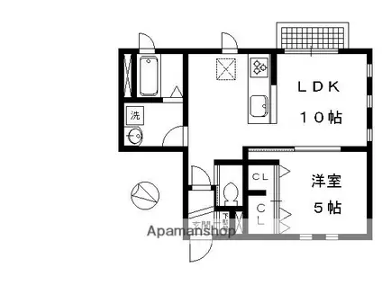 ヴィラ・デ・アウラ(1LDK/1階)の間取り写真