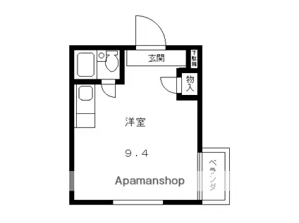 クレストハイツ(ワンルーム/3階)の間取り写真