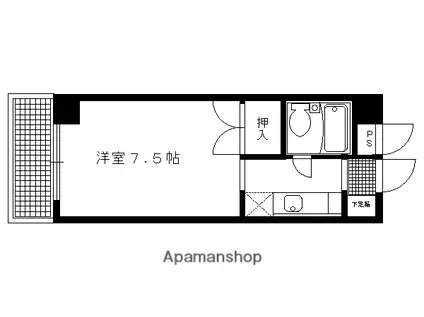 アレックス白川(1K/3階)の間取り写真
