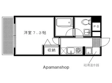 大晋メゾネ下鴨本通(1K/2階)の間取り写真