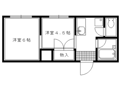 ビューパレス吉田(2K/1階)の間取り写真