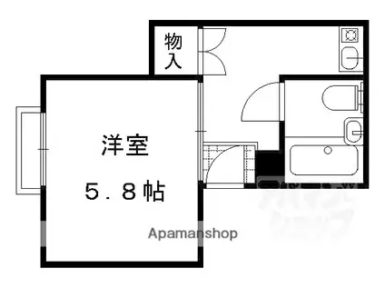 ジョイフルルーム中山(1K/2階)の間取り写真
