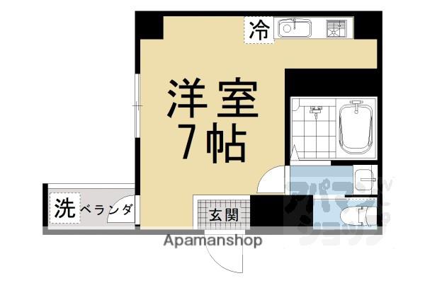 MEGUMI-AN 木屋町不動ビル(ワンルーム/3階)の間取り写真