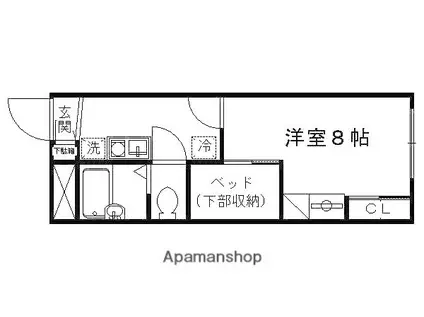 レオパレスアルモニ(1K/1階)の間取り写真