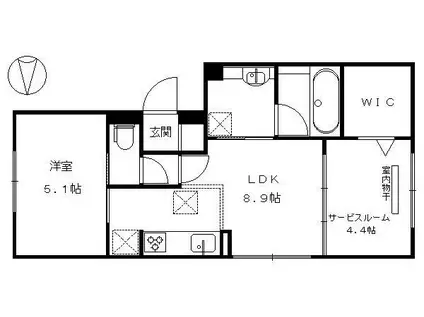 セジュール西賀茂(1SLDK/1階)の間取り写真