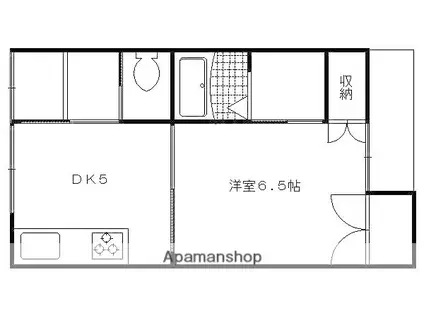 京福北野線 北野白梅町駅 徒歩18分 1階建 築38年(1DK)の間取り写真