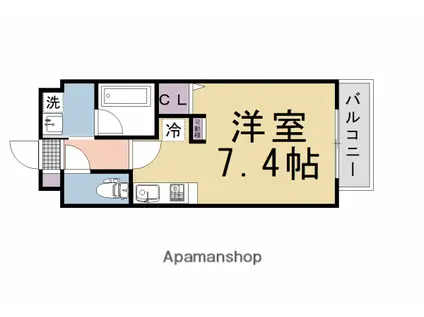 GOOD8 MIRAI上賀茂(1K/1階)の間取り写真