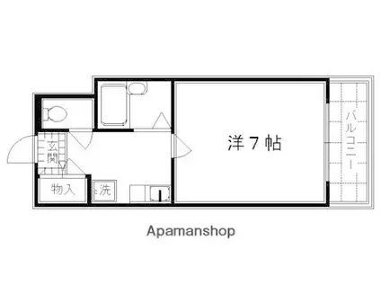ピラーズ御所西(1K/1階)の間取り写真