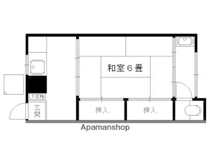 辻アパート(1K/2階)の間取り写真