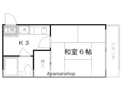 メゾン・ド・千坂(1K/2階)の間取り写真