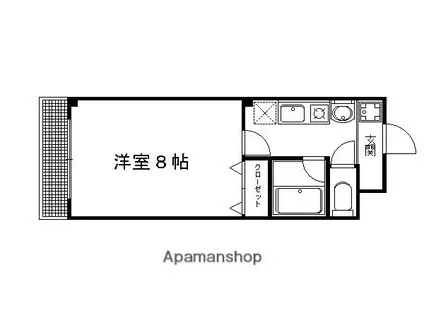 ウィスタリア鞍馬口(1K/1階)の間取り写真