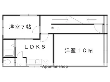 北山ビル(2DK/2階)の間取り写真
