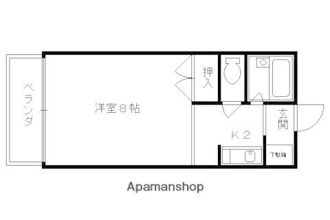 REQUIE紫竹(1K/1階)の間取り写真