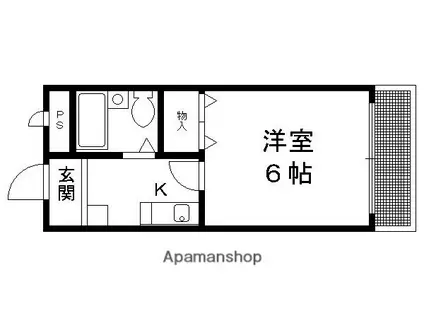 グレース紫竹(1K/3階)の間取り写真