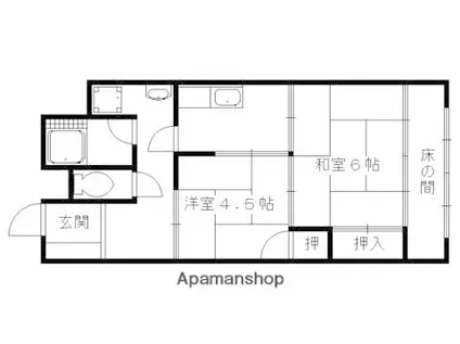 泉堂マンション(2K/2階)の間取り写真