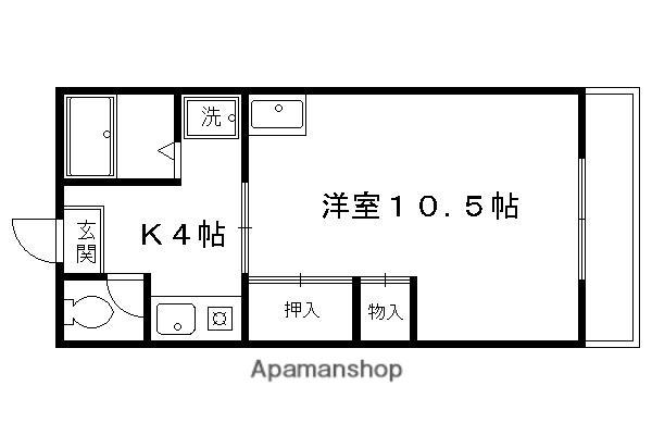 グリーンハイツ紫野(1K/1階)の間取り写真