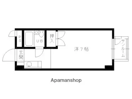 KITANOクレセント(1K/5階)の間取り写真