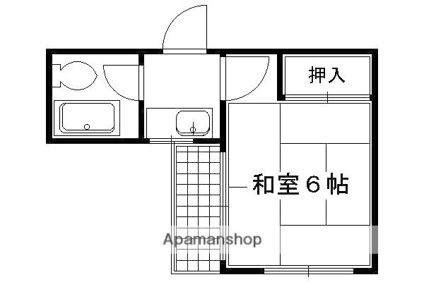 コーポ峰(1K/2階)の間取り写真