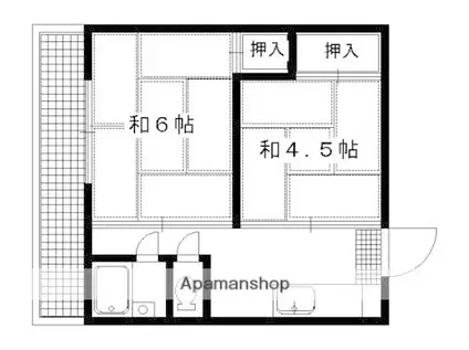 高徳マンション(2K/3階)の間取り写真