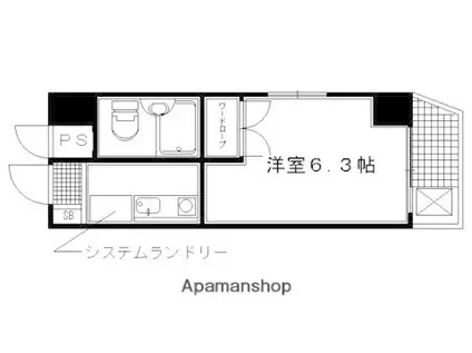 DETOM-1西陣(1K/3階)の間取り写真