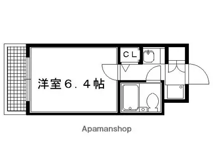 DETOM-1西陣II(1K/4階)の間取り写真