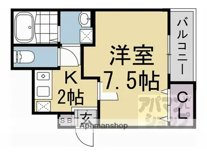 ROLLS LINK SHUGAKUIN(1K/1階)の間取り写真