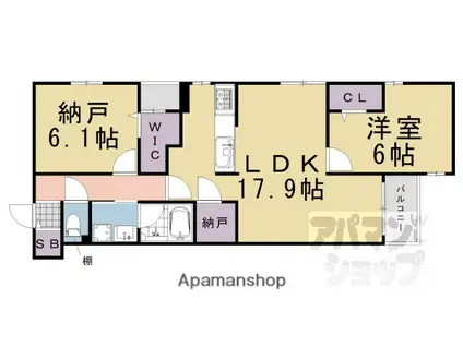 MAISON DE BORO 御所南(1SLDK/4階)の間取り写真