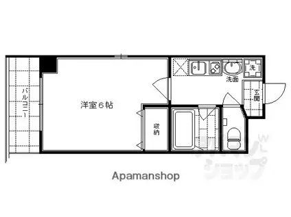バインオーク イレブン(1K/6階)の間取り写真