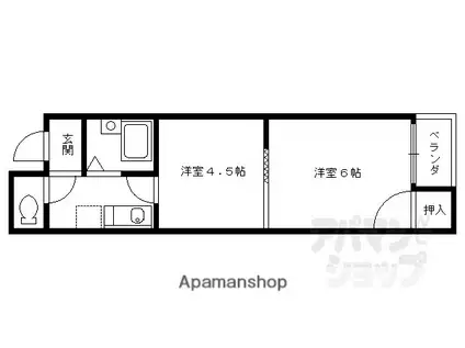 ANEX御所南(2K/1階)の間取り写真